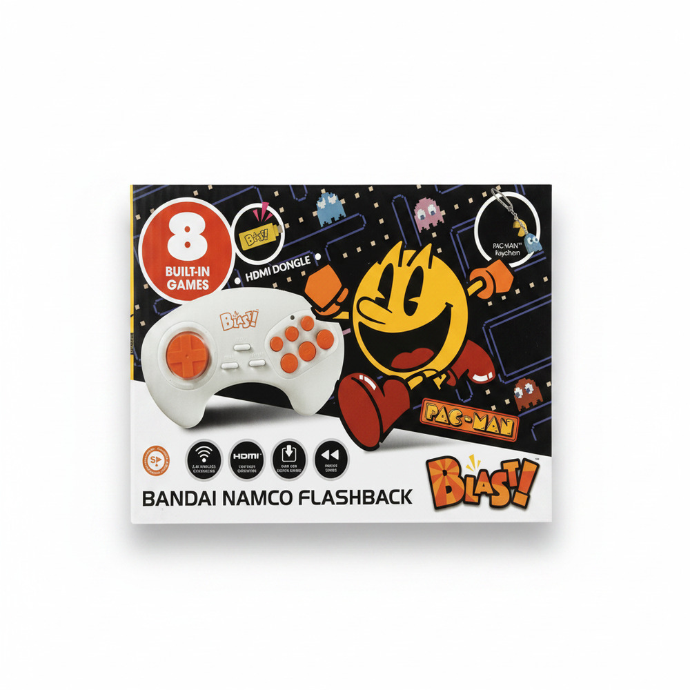 Bandai Namco Flashback Blast HDMI Dongle Retro Game Console White & Orange